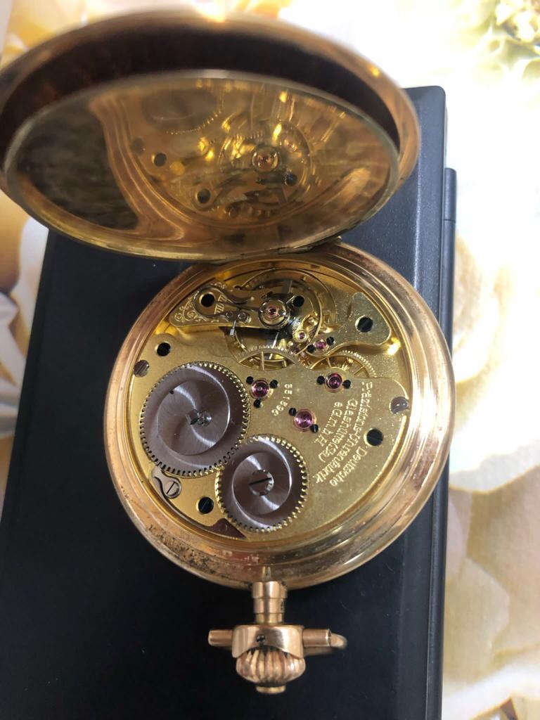 goldene taschenuhr mit Sprungdeckel